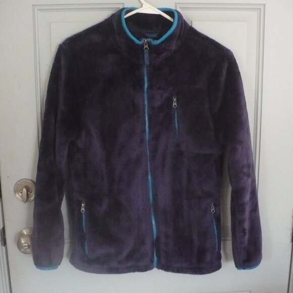Ladies Navy & Blue Fleece Jacket by Cat & Jack Size L 12-14 - Picture 1 of 5
